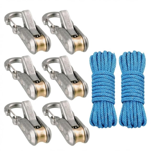 WEXLYN 6 Pack Tensioner Tightening Tool, Heavy-Duty Stainless Steel Roller with Cam Buckle, Adjustable Paracord Tie Down for Camping, Tent, Cargo, Outdoor and Household Use