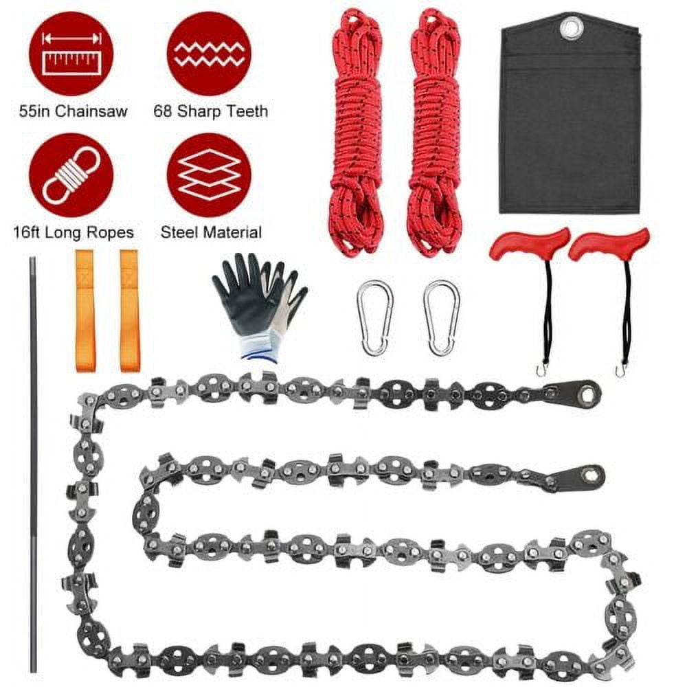 Rope Saw, High Reach Tree Limb Hand Rope Chain Saw, 68 Sharp Teeth 55