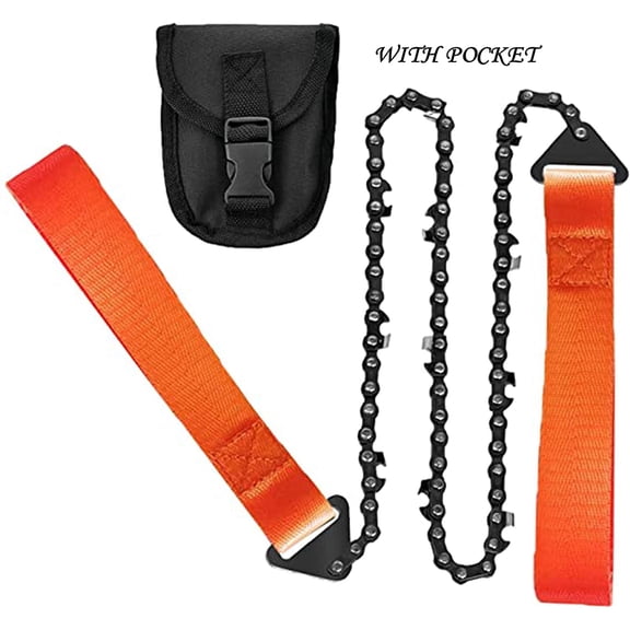 Rope Saw for Tree Limbs - Pocket Chainsaw for Survival with Bag | Stainless Steel 25" Folding Tree Saw with Bi-Directional Teeth, Essential for Camping Gear, Survival Gear Great Valentines Day Gift