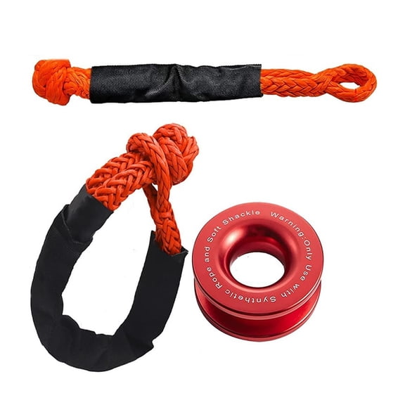 Rope Shackle Synthetic Car Flexible Shackles 55000lbs Recovery Ring Trailer Tow Strap Pull 17t Car Broke Down Winch Accessories ,Great Compatibility