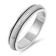 thumbnail image 1 of Rope Spinner Snake Chain Link Wedding Ring .925 Sterling Silver Band Jewelry Female Male Size 11, 1 of 4