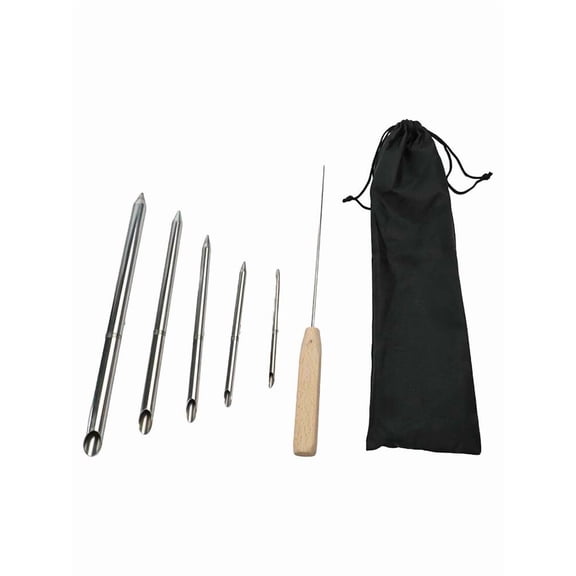Rope Splicing Tool Kit for Synthetic Winch Rope, 5-Size Stainless Steel for Fids with Push Rod for Braiding, Eye for Splice and Repair, for Kayak Sailboat Hiking and Rigging Lines