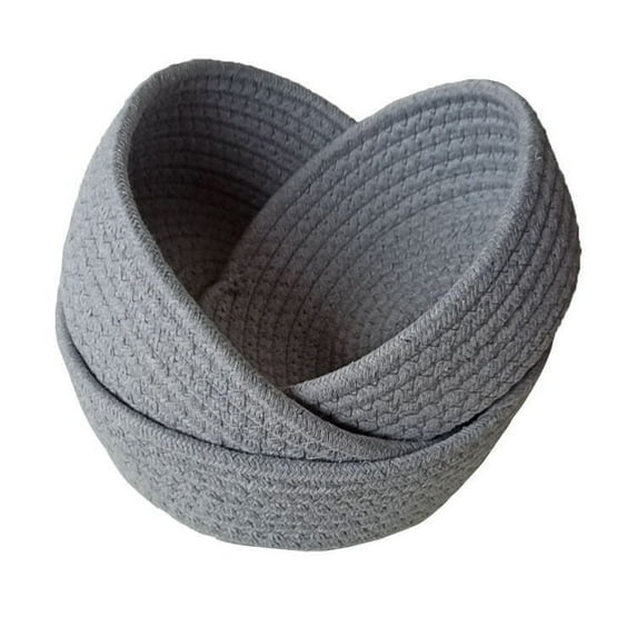 Rope Storage Basket – Woven Foldable Natural Material Organizer, Breathable Durable Basket for Bathroom, Bedroom, Living Room, Toys, Laundry, Gifts, Home Decor