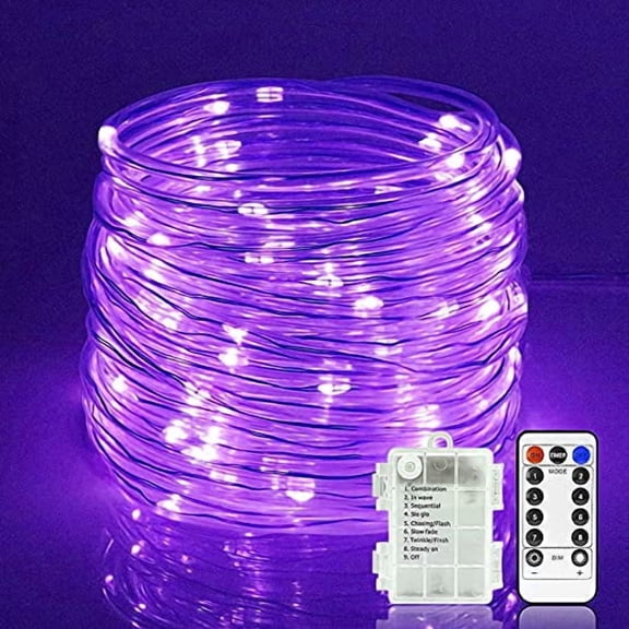 Rope String Lights, 12M 100LED Rope String Lights Ribbon Mood Rope Light Waterproof Battery Tube Lights 8 Modes
