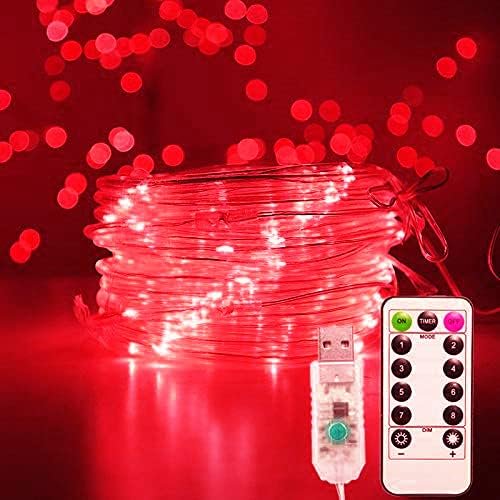Rope String Lights, 12M 100LED Rope String Lights Ribbon Mood Rope Light Waterproof USB Tube Lights 8 Modes
