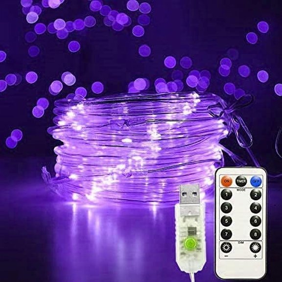 Rope String Lights, 12M 100LED Rope String Lights Ribbon Mood Rope Light Waterproof USB Tube Lights 8 Modes