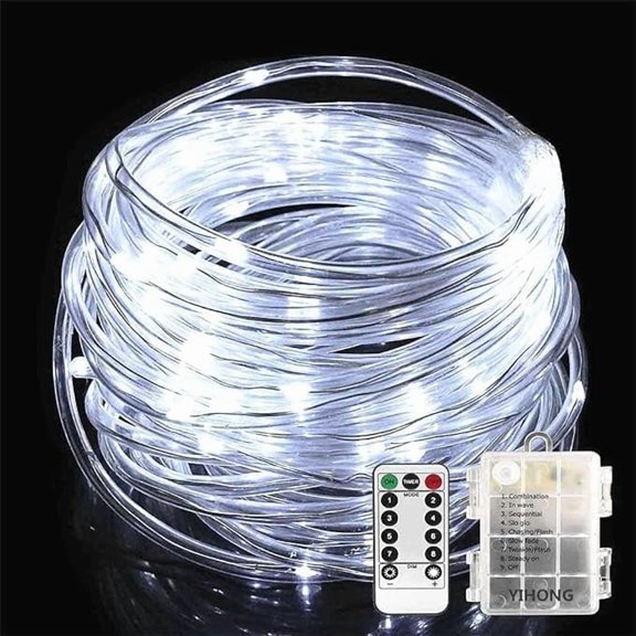 Rope String Lights, 22M/72ft 200LED Waterproof 8 Mode/Remote Battery Christmas Lights,Battery Powered String Lights Outdoor Indoor for Christmas Decorations