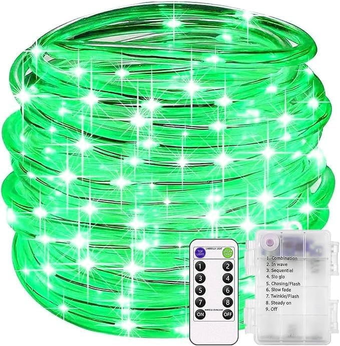 Rope String Lights, 7M/23ft 50LED Waterproof 8 Mode/Battery Christmas Lights,String Lights Outdoor Indoor for Trampoline Camping Canopy Tent Deck Decor