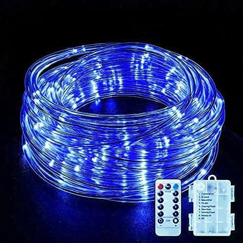 Rope String Lights, 7M/23ft 50LED Waterproof 8 Mode/Remote Battery Christmas Lights,Battery Powered String Lights Outdoor Indoor for Christmas Decorations