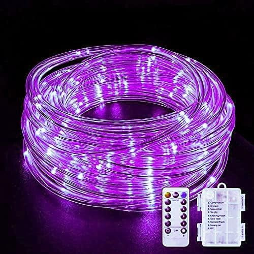 Rope String Lights, 7M/23ft 50LED Waterproof 8 Mode/Remote Battery Christmas Lights,Battery Powered String Lights Outdoor Indoor for Christmas Decorations
