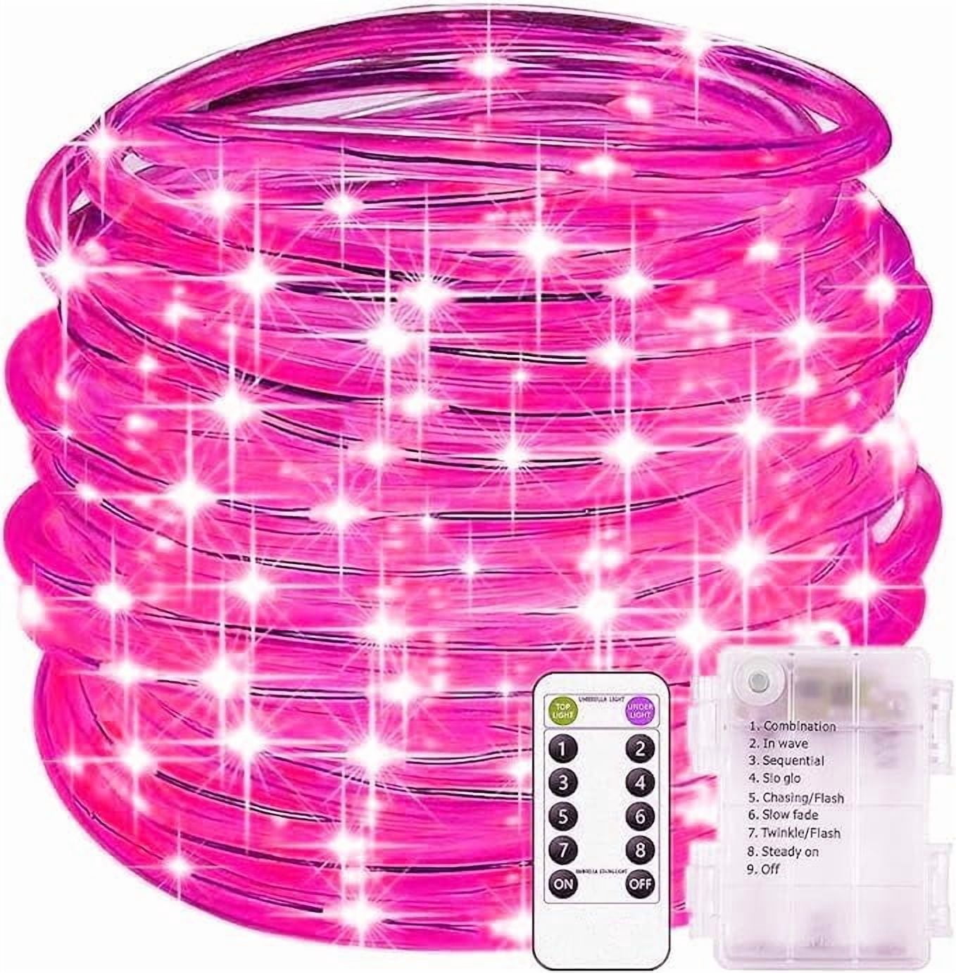 Rope String Lights, Waterproof 8 Mode/Battery Christmas Lights,String Lights Outdoor Indoor for Trampoline Camping Canopy Tent Deck Decor