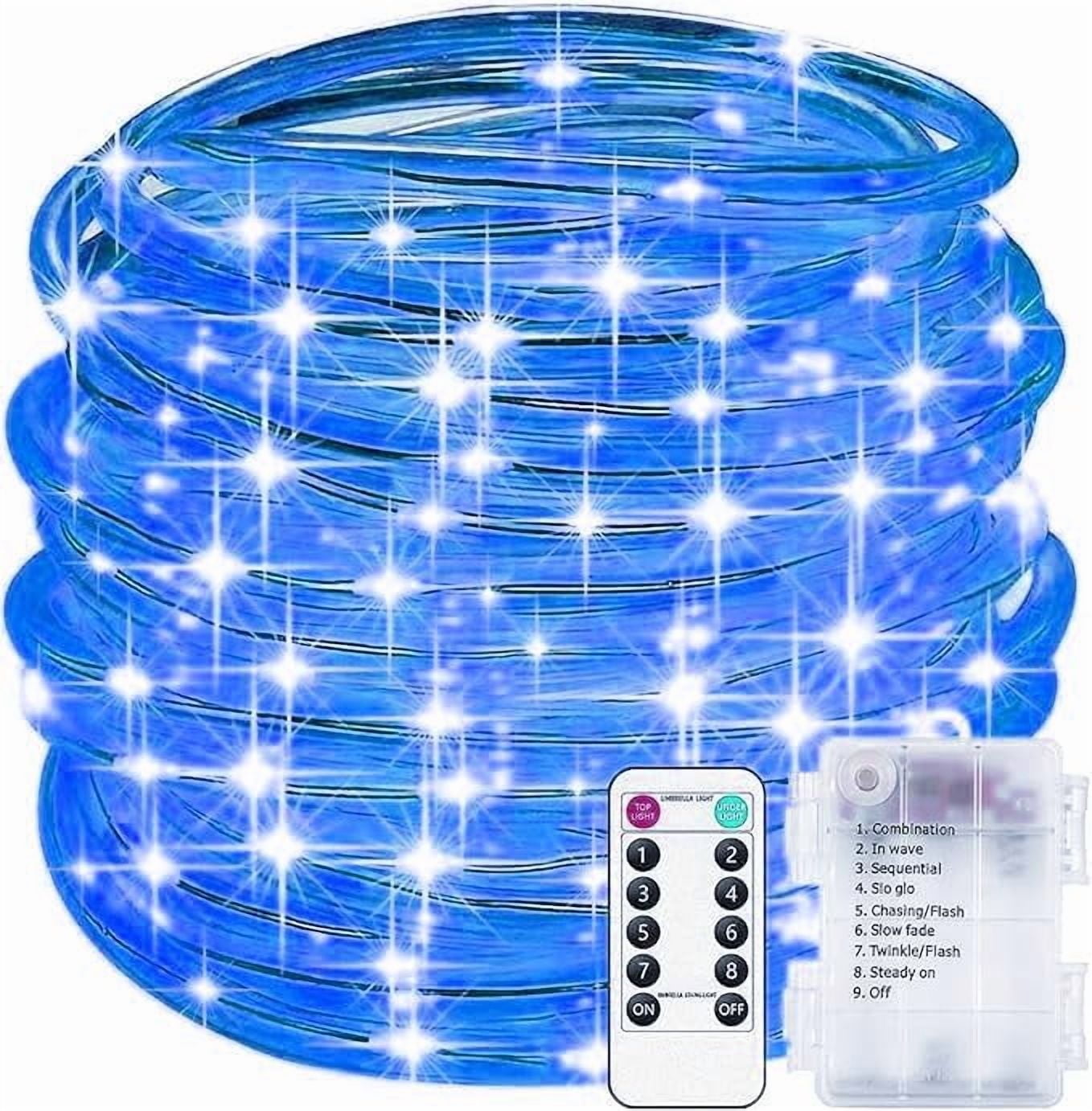 Rope String Lights, Waterproof 8 Mode/Battery Christmas Lights,String Lights Outdoor Indoor for Trampoline Camping Canopy Tent Deck Decor