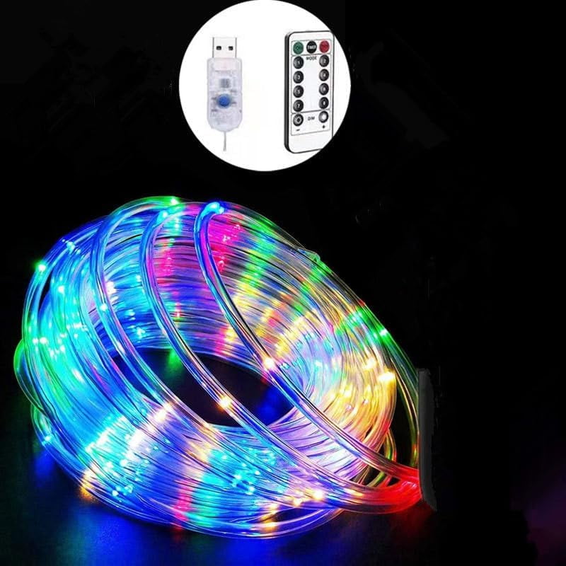 Rope String Lights, Waterproof 8 Mode/Remote USB Tube Lights Christmas Lights,String Lights Outdoor Indoor for Christmas Decorations
