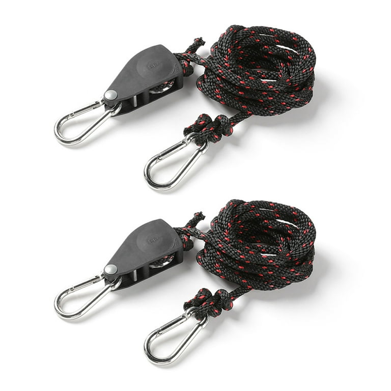 Rope Tie Downs, Straps Heavy Duty Adjustable Pulley Rope Clip Hanger for  Kayak Canoe(2-Pack)
