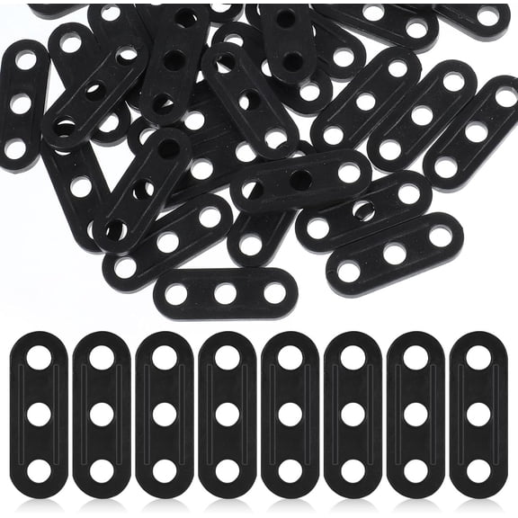 Rope Tightener, 30 PCS Tent Rope Tensioners Plastic Cord Tensioners Tent Wind Ropes Buckle Fasteners 3 Hole Paracord Tensioner Ropes Adjuster for Camping Hiking Picnic Outdoor Activities, Black