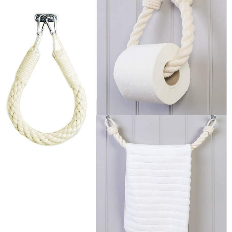 Rope Toilet Paper Nautical Bathroom Decor with Anchor Wall Mount