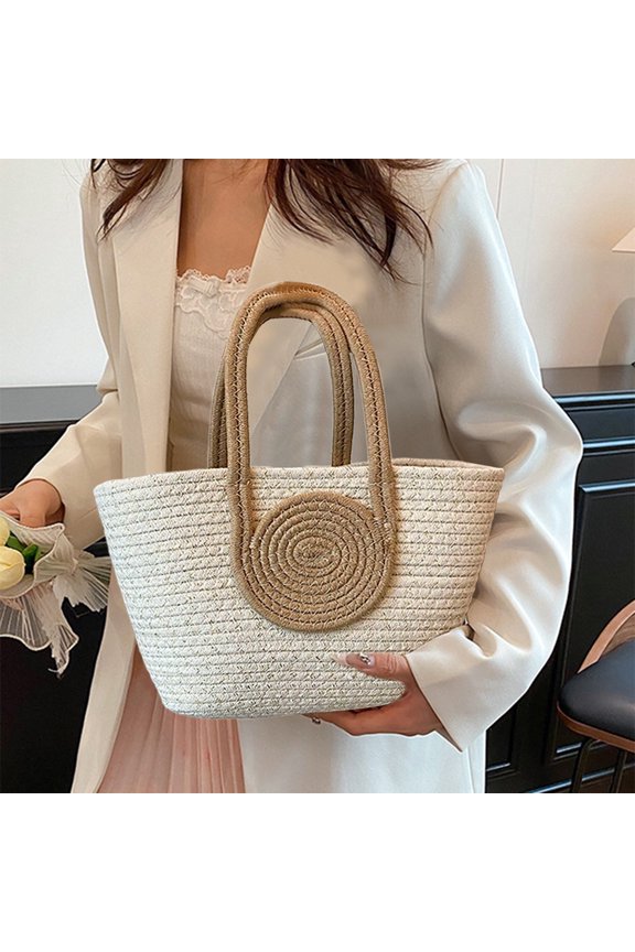 Rope Tote Bag, Woven Handbag Large Capacity, Oversized Beach Bag and Everyday Carryall, Reinforced Handles for Home Leisure & Outdoor Activities