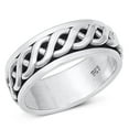 thumbnail image 1 of Rope Wave Pattern Spinner Ring .925 Sterling Silver Band Jewelry Female Male Unisex Size 7, 1 of 4