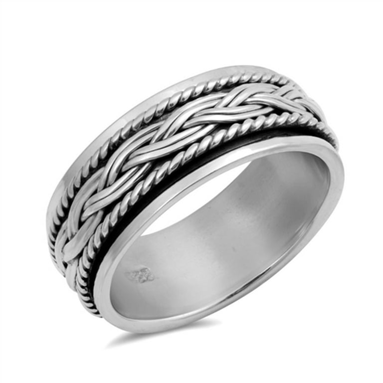 for men 925 silver wedding band