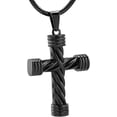 thumbnail image 1 of Rope Winding Cross Cremation Ashes Urn Pendant Necklace - Cremation Cross Necklace for Ashes Cross Urns Locket Pendant Ashes Holder Stainless Steel Memorial Jewelry, 1 of 7