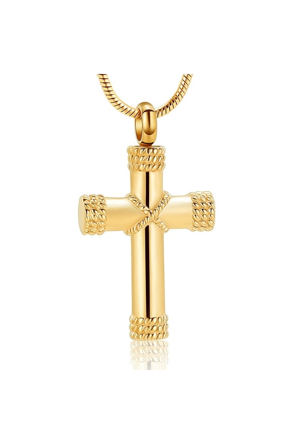 Rope Winding Cross Cremation Ashes Urn Pendant Necklace Memorial Keepsake Jewelry Lord’s Prayer Cross Ashes Necklaces Urn Keychain Urn Jewelry