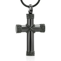Rope Winding Cross Cremation Ashes Urn Pendant Necklace Memorial Keepsake Jewelry Lord’s Prayer Cross Ashes Necklaces