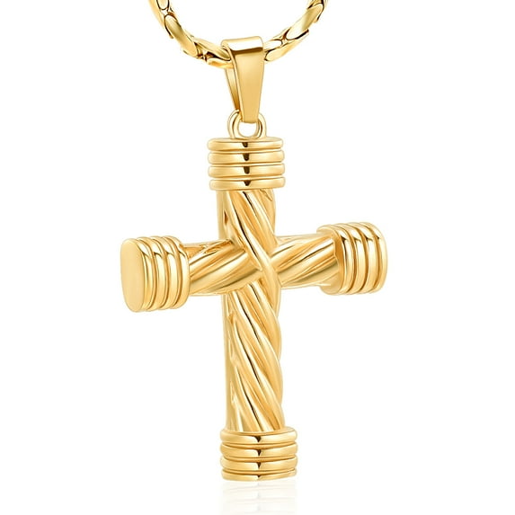 Rope Winding Cross Cremation Ashes Urn Pendant Necklace Memorial Keepsake Jewelry Lord’s Prayer Cross Ashes Necklaces
