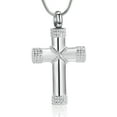 thumbnail image 1 of Rope Winding Cross Cremation Ashes Urn Pendant Necklace Memorial Keepsake Jewelry Lord’s Prayer Cross Ashes Necklaces, 1 of 6