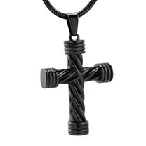 Rope Winding Cross Cremation Ashes Urn Pendant Necklace Memorial Keepsake Jewelry Lord’s Prayer Cross Ashes Necklaces