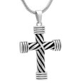 thumbnail image 1 of Rope Winding Cross Cremation Ashes Urn Pendant Necklace Memorial Keepsake Jewelry Lord’s Prayer Cross Ashes Necklaces, 1 of 6