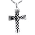 thumbnail image 1 of Rope Winding Cross Cremation Ashes Urn Pendant Necklace Memorial Keepsake Jewelry Lord’s Prayer Cross Ashes  Urn Necklaces, 1 of 6