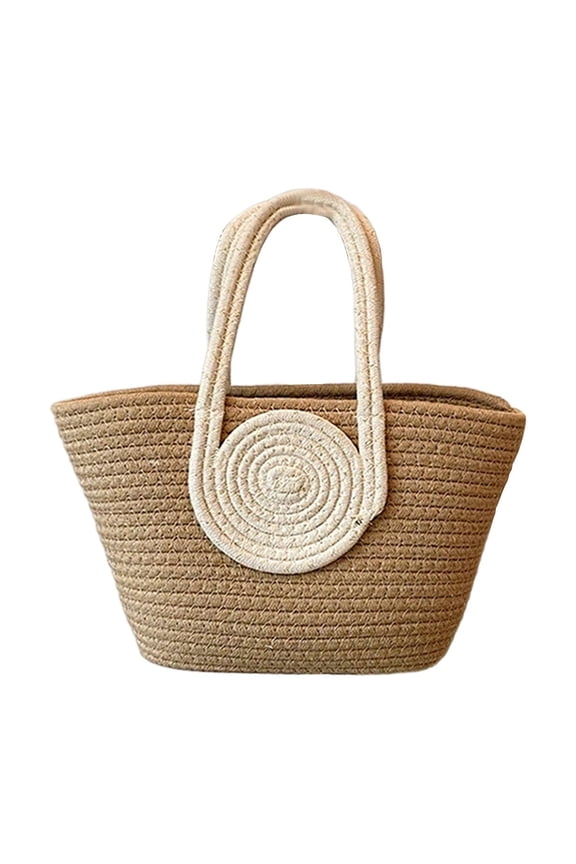 Rope Woven Handbag - Large Capacity Tote Bag for Daily Use, Versatile Shoulder Bag, Casual Beach Bag, Elegant Home Decor, Durable and Lightweight Storage Solution