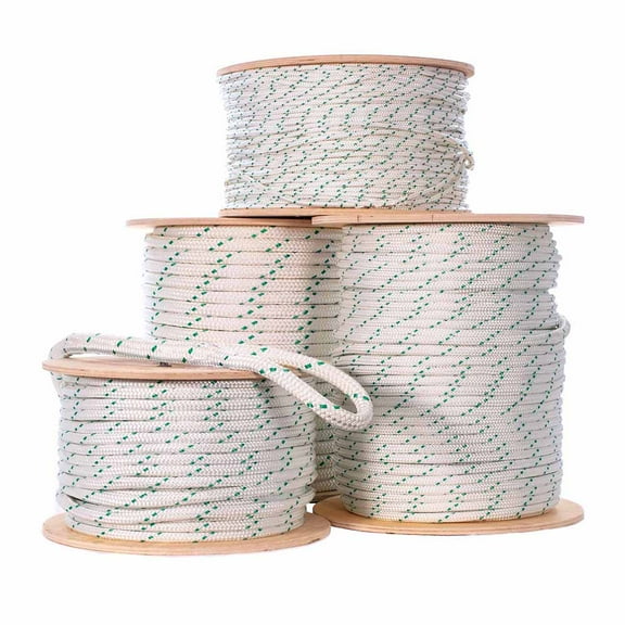 Rope and Cord Double Braid Pulling Rope – Super Strong Composite Rope with Built-in Pulling Eyes