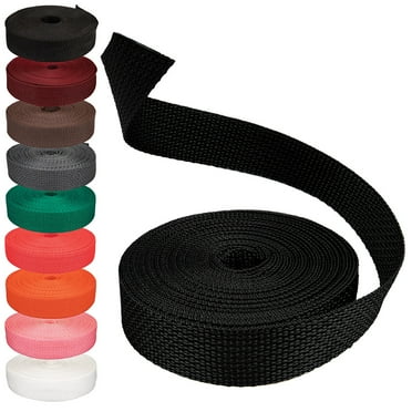 Rope and Cord Polypropylene Webbing – 1 Inch Weather Resistant Multipurpose Webbing – Black, 1 Yard
