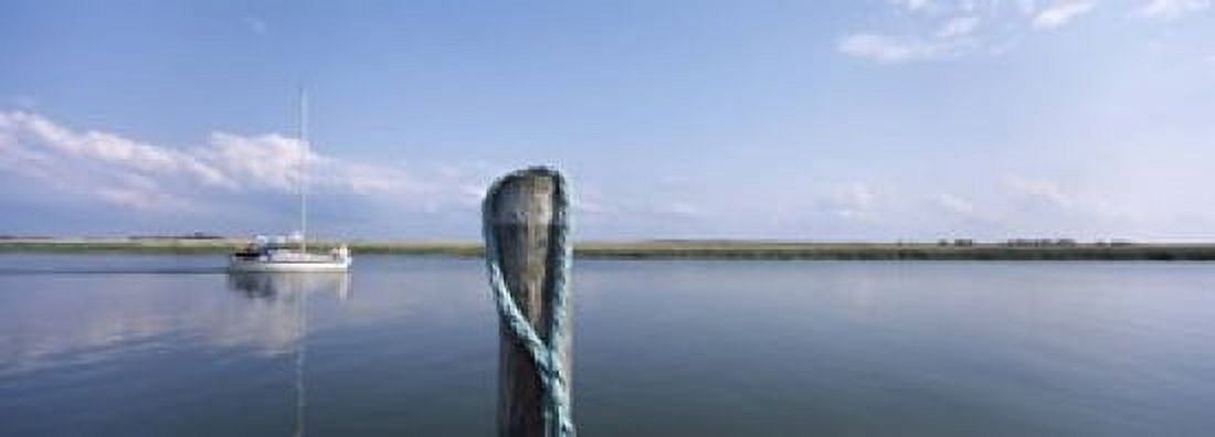 Rope at small harbor Mecklenburg-Vorpommern Germany Canvas Art - Panoramic Images (18 x 7)