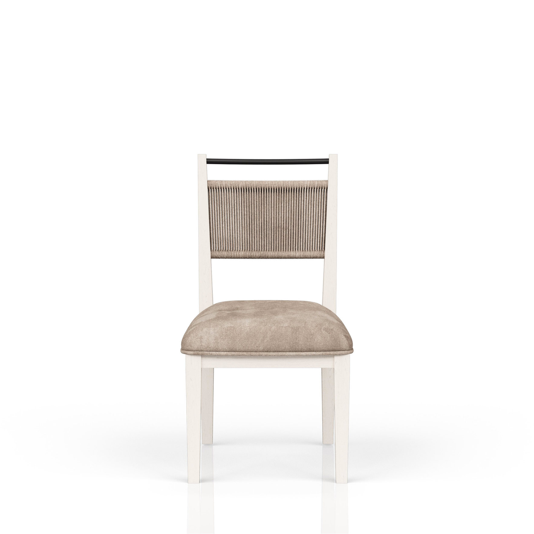 Rope back chair with caramel seat, vanilla finish - Fit for office ...