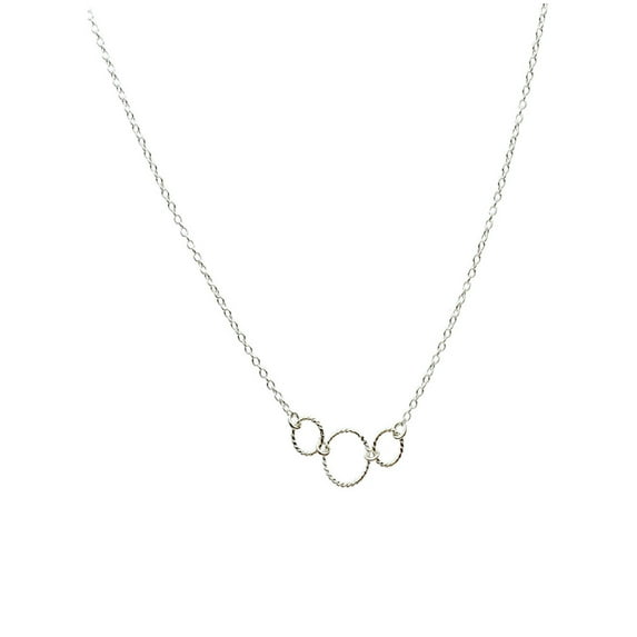 Rope-style Twist Rings Sterling Silver Cable Chain Necklace With 20"+ 2" Extender