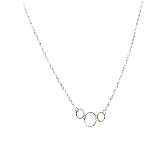 Rope-style Twist Rings Sterling Silver Cable Chain Necklace With 20"+ 2" Extender