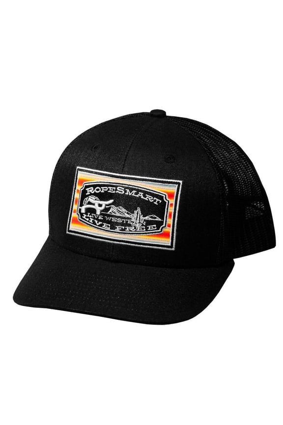 Black Serape Live Free Desert Square Patch Cap