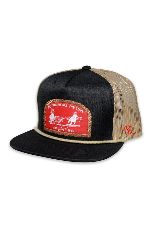 Red All Rodeo All The Time Patch Black Trucker Cap