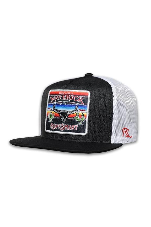Sarape Maverick Patch Black Trucker Cap