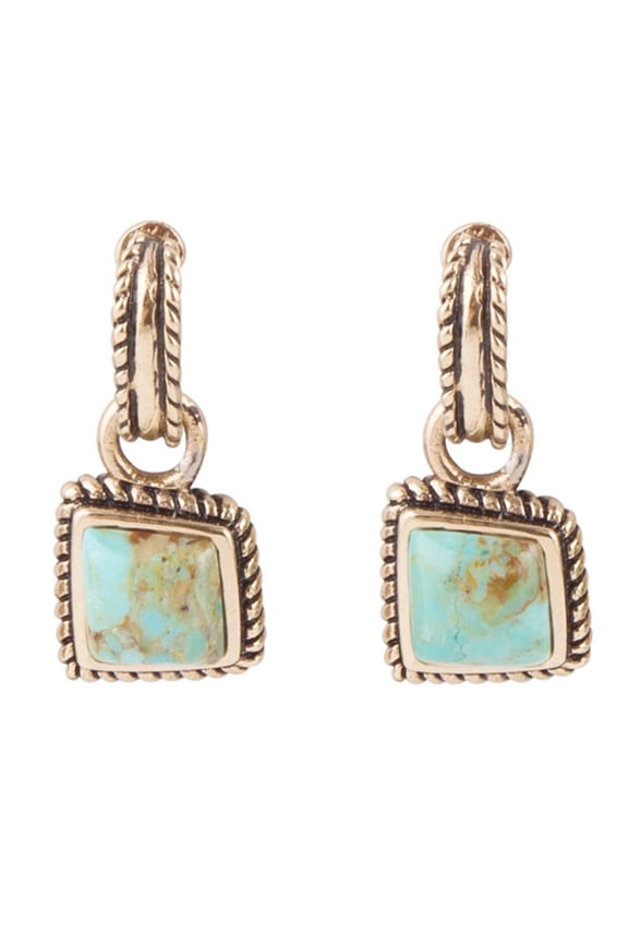 Roped Around Turquoise and Bronze Earrings