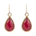 thumbnail image 1 of Roped Teardrop Ruby Quartz Earrings, 1 of 2