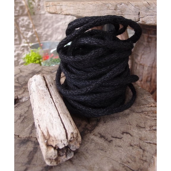 Burlap Fabrics Roped Wired Jute Twine Black - 9 Yard Roll for Crafts Gift Wrapping and Floral