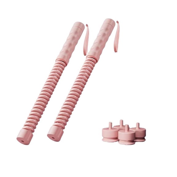 Ropeless Battle Rope for Home Gym, Workout Exercise Rope for Strength Building, HIIT and Low-Impact Aerobic Training for Men & Women， Pink