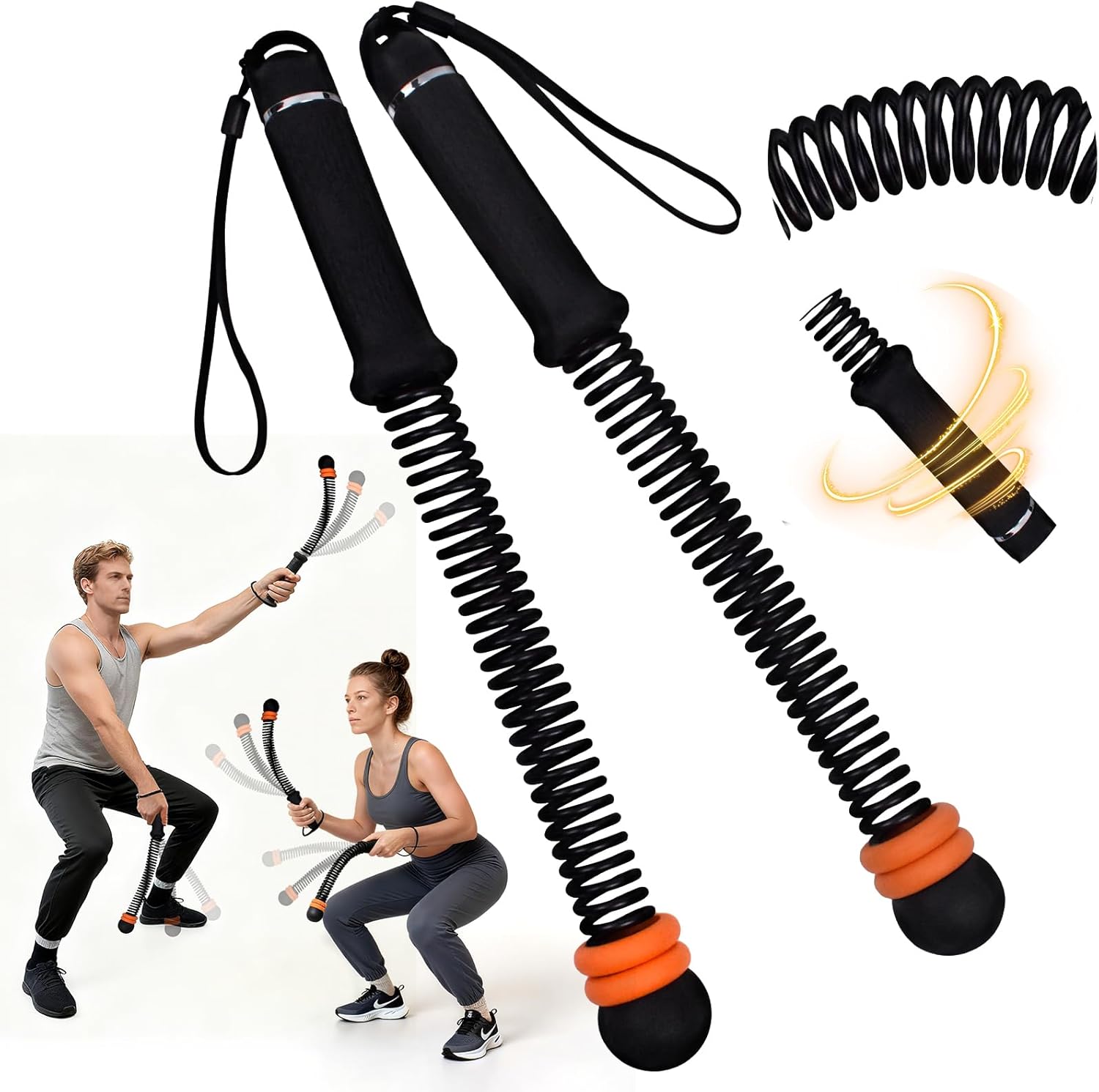 Stick W Rope Ropeless Battle Ropes, 2pcs Cordless Battle Ropes, Battle Ropes for ...