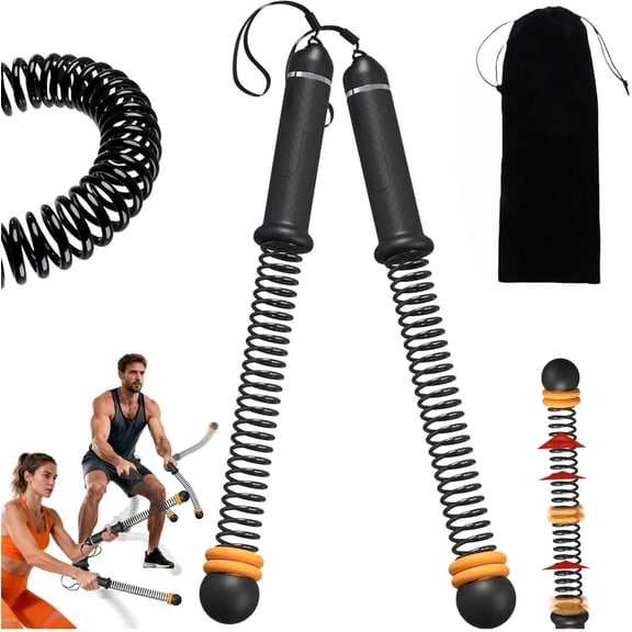 Ropeless Battle Ropes with Adjustable Weights, Portable Cordless Weighted Battle Ropes for High Calorie Burn, Silent Fitness Tool for Home Gym HIIT Low Impact Aerobic Training - Black