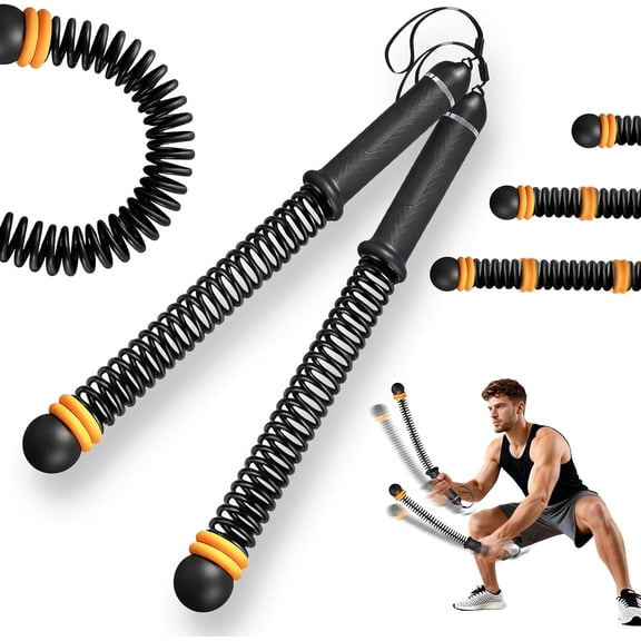 Ropeless Battle Ropes for Home Gym Portable Arm Exerciser, Heavy Duty Workout Rope for Strength, HIIT & Aerobic Training, Non-Slip Handle, Compact Design
