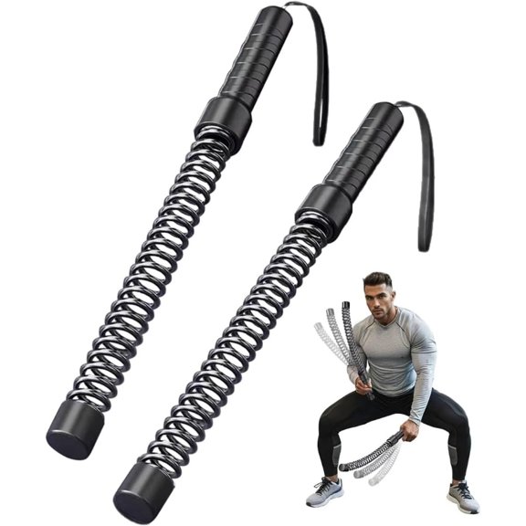 Ropeless Battle Ropes for Beginners, Visible Spring Lightweight Workout Rope, Low-Impact HIIT Strength Training Equipment for Men Women Home Gym