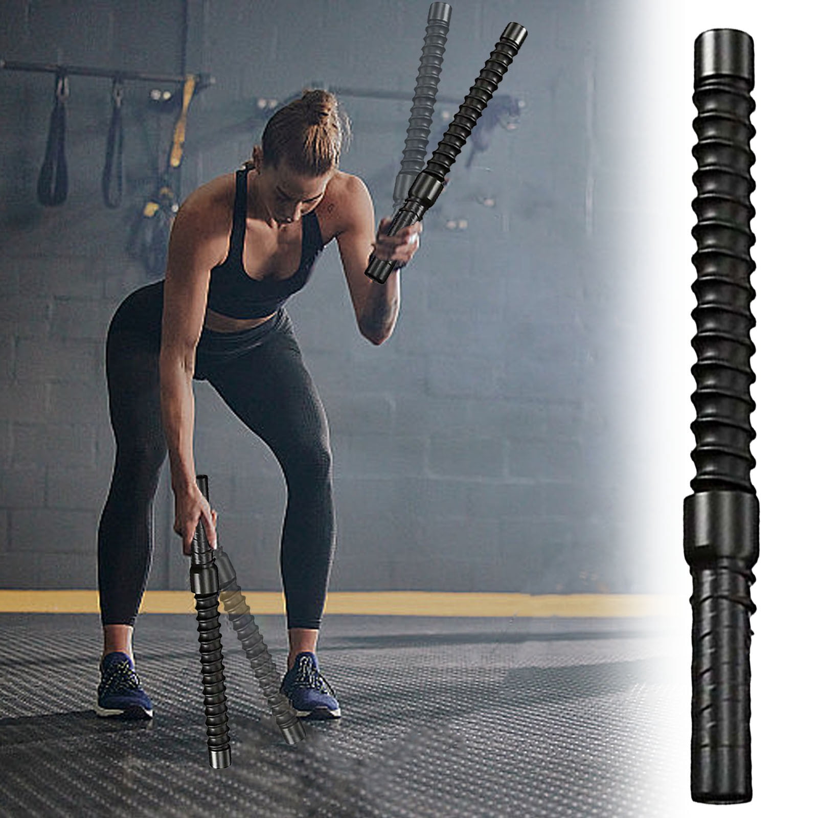 Muscle Ropes Ropeless Battle Ropes for HIIT Workouts, Cardio & Muscle Training, Low ...